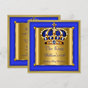 König oder Königin Royal Blau Gold Krone Geburtsta Einladung