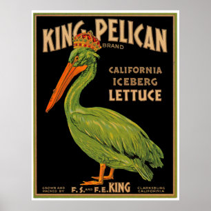 König Pelican Brand Lettuce Poster