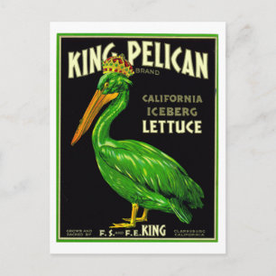 König Pelikan Kalifornischer Salat - Vintage Produ Postkarte
