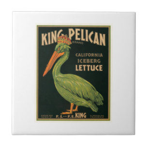 König Pelikan Salat Vintage-Kistenetikett Fliese