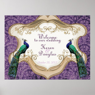 König-Pfau-Lila-Hochzeit/Jubiläumsplakat Poster