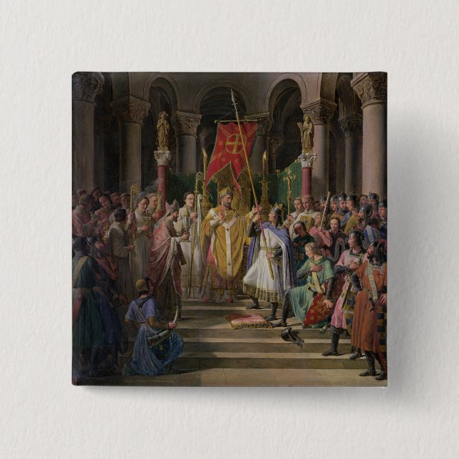 König Philip-Augustus von Frankreich nehmend Button (Vorderseite)