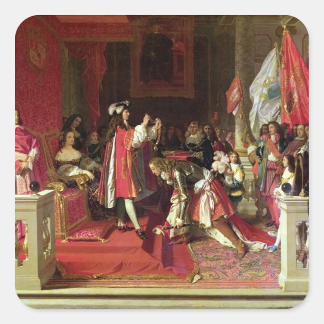 König Philip V. von Spanien Quadratischer Aufkleber (Vorderseite)