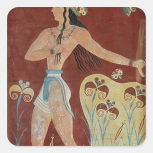 König Priester oder Prinz mit Lilien Quadratischer Aufkleber