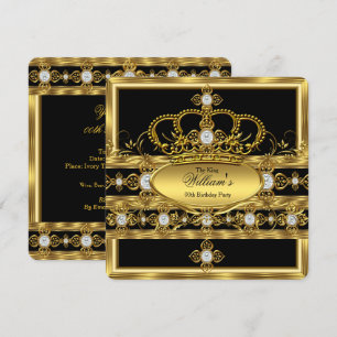 König Prinz Königin Royal Gold Diamant Krone Party Einladung