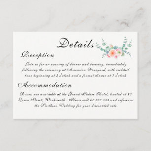 König Protea Aquarell Florale Elegante Hochzeit Begleitkarte
