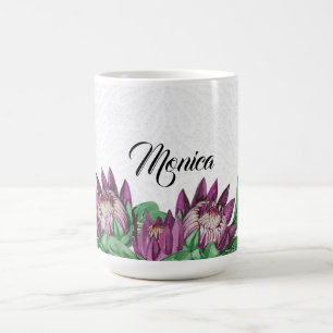 König Protea Aquarell Handgemalt Kaffeetasse