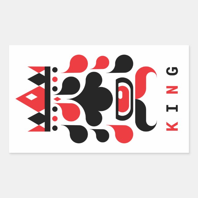KÖNIG RECHTECKIGER AUFKLEBER (Vorderseite)