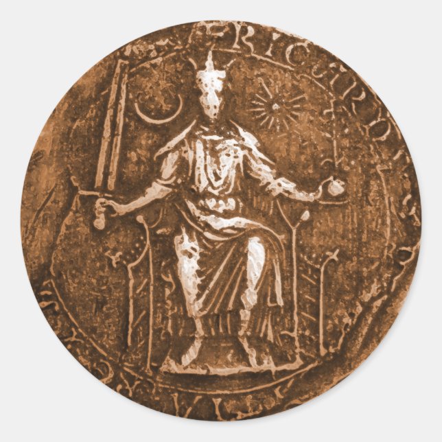 König Richard I., Das Löwenherz Runder Aufkleber (Vorderseite)
