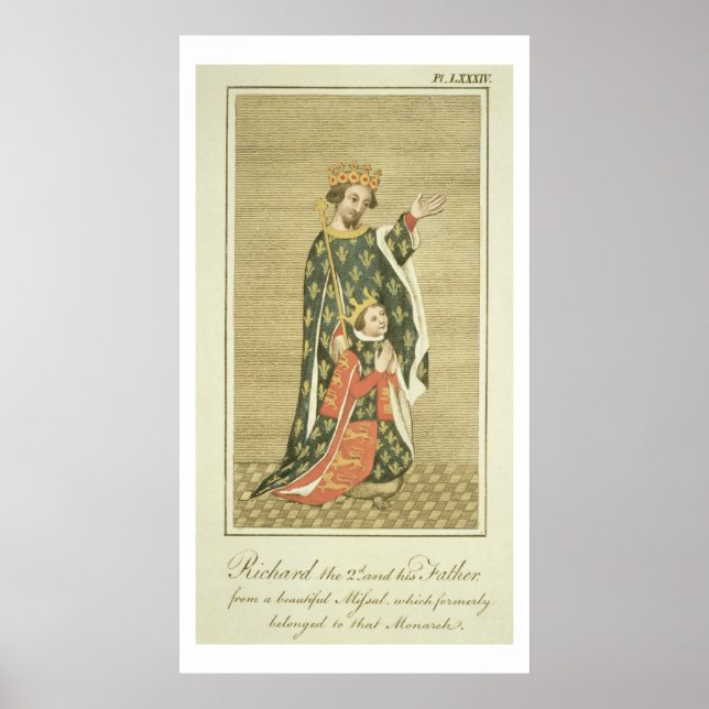 König Richard II (1367-1400) mit seinem Vater Edwa Poster (Vorne)