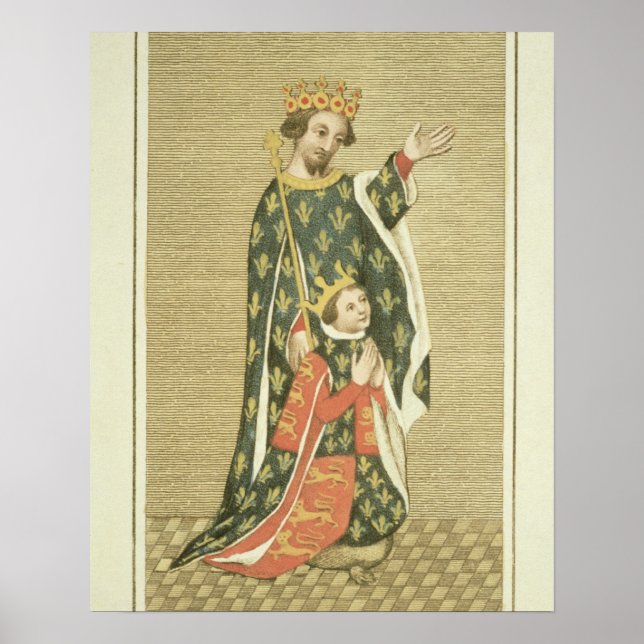 König Richard II (1367-1400) mit seinem Vater Edwa Poster (Vorne)