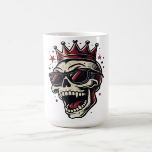 König Rockstar-Totenkopf mit Sonnenbrille Kaffeetasse