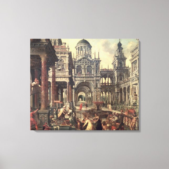 König Solomon und die Königin von Sheba Leinwanddruck (Vorderseite)