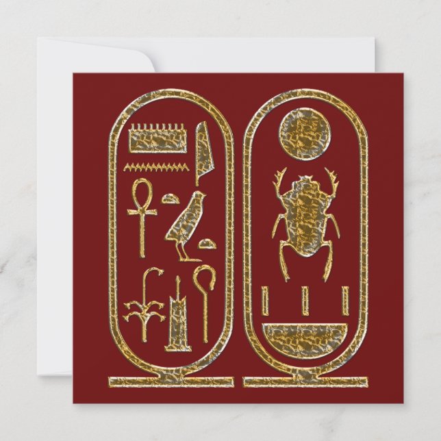 König Tut Hieroglyphics Invitations Einladung (Vorderseite)