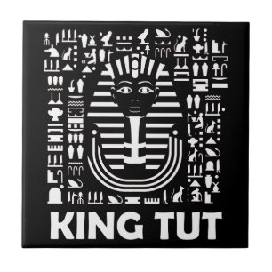 König Tut Pharao ägyptisches Hieroglyphen Alphabet Fliese
