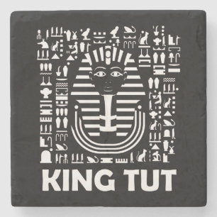 König Tut Pharao ägyptisches Hieroglyphen Alphabet Steinuntersetzer