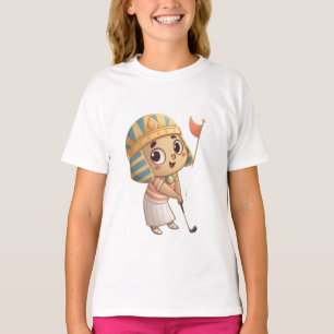 König Tut spielt Golf Lustige altägyptische Kunst T-Shirt