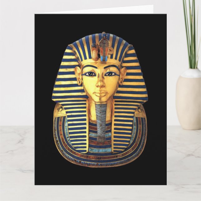 König Tutankhamun, Goldmaske, Pharao in Ägypten Karte (Vorderseite)