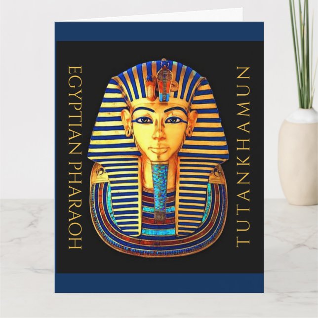 König Tutankhamun, Goldmaske, Pharao in Ägypten Karte (Vorderseite)