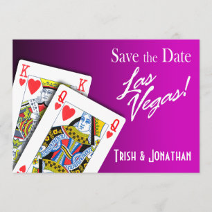 König u. Königin von Herz-Las Vegas Wedding lila Save The Date