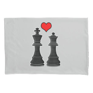 König-und Königin-Schach-Stück-Liebe Kissenbezug
