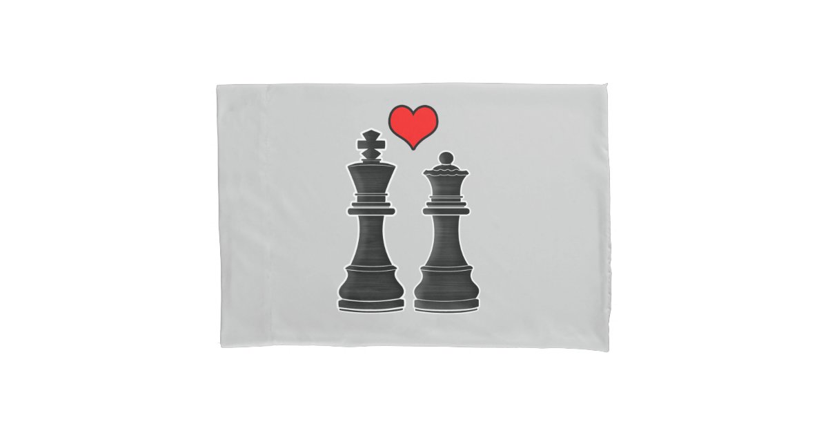 König-und Königin-Schach-Stück-Liebe Kissenbezug