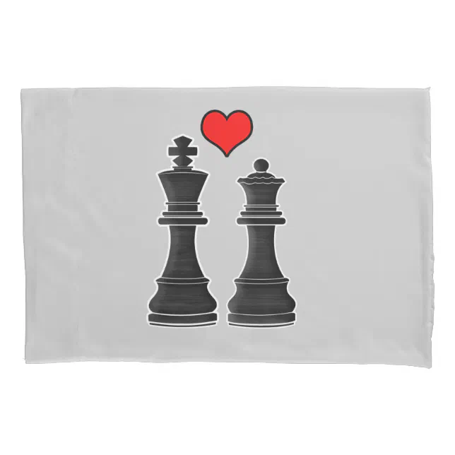 König-und Königin-Schach-Stück-Liebe Kissenbezug