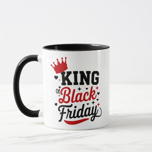 König von Black Friday Kronen-Typografie Tasse (Links)