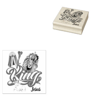 König von Himmel und Erde Briefmarke aus Holz Gummistempel