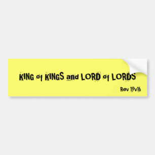 KÖNIG von KÖNIGEN und von LORD von LORDS, Rev Autoaufkleber