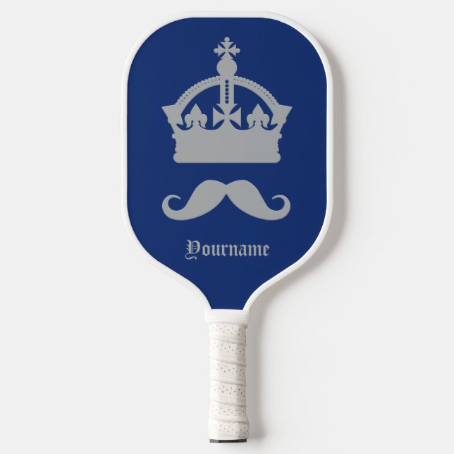 König von Mustaches individuelle Name Pickleball Schläger (Vorderseite)