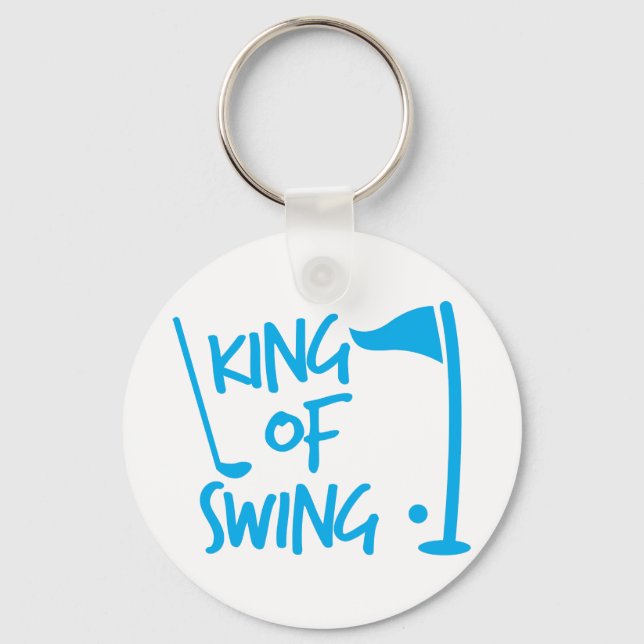 König von SWING! Golfball und Golfclub Schlüsselanhänger (Vorderseite)