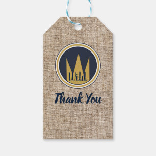 König Wild Thing Gold Krone Jute Geburtstagsfeier Geschenkanhänger