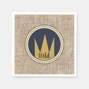 König Wild Thing Gold Krone Jute Geburtstagsfeier Serviette