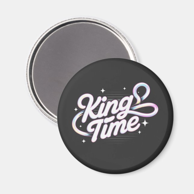 König Zeit Retro-Typografie Motivationsdesign Magnet (Vorderseite/Rückseite)