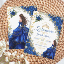 Königblaue goldene Schmetterlinge Quinceañera