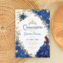 Königblaue Quinceañera Goldene Schmetterlinge 