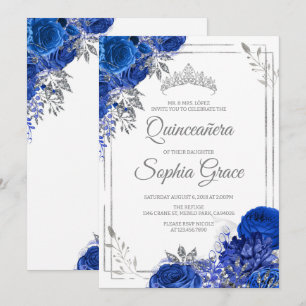 Königblaue Quinceañera Schmetterlinge Mis Quince Einladung