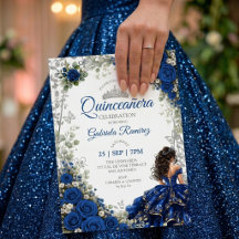 Königblaue Quinceañera Silberne Schmetterlinge