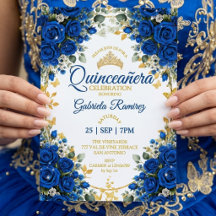 Königblaue Rosen Quinceañera Goldene Schmetterling