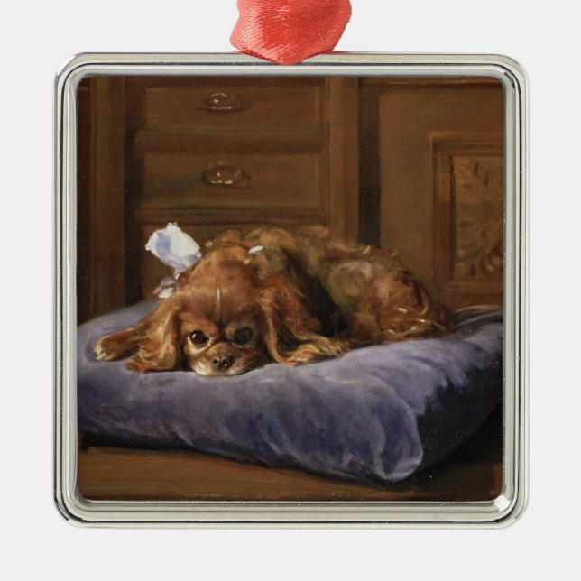 Königcharles Spaniel Ornament Aus Metall (Vorne)