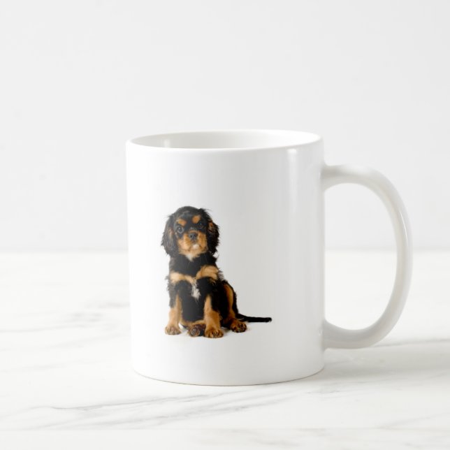Königcharles Spaniel-Schwarzes u. TAN Tasse (Rechts)