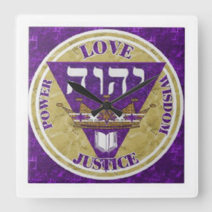 Könige 4 Hauptattribute Keramik Tile Quadratische Wanduhr