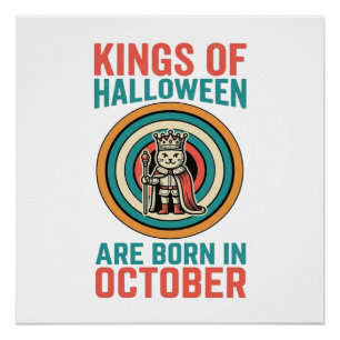 Könige des Halloween-Oktober-Geburtstags-Vintage-S Poster
