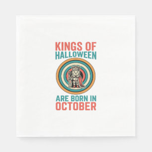 Könige des Halloween-Oktober-Geburtstags-Vintage-S Serviette