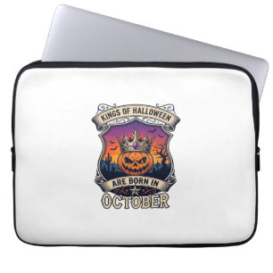 Könige Halloween Werden Im Oktober Krone Kürbis Fl Laptopschutzhülle