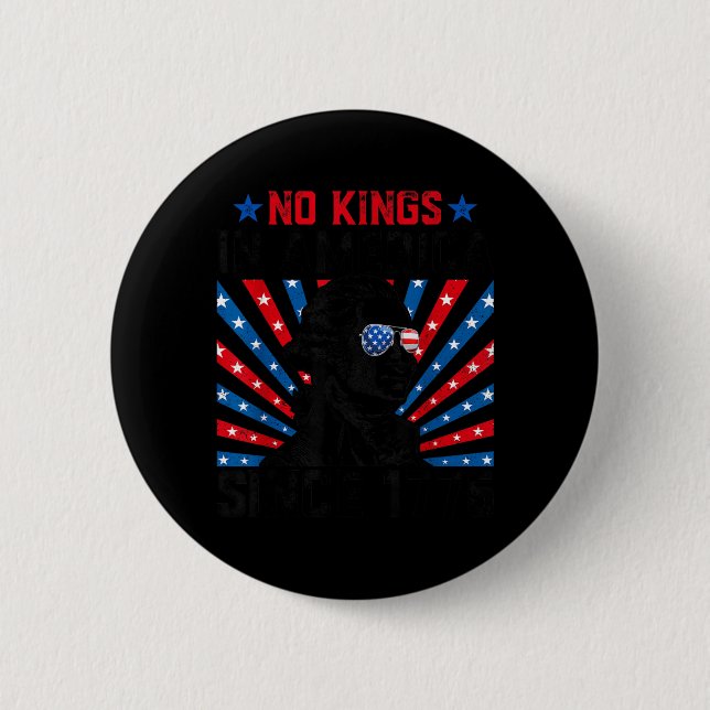 Könige in Amerika seit 1776 bedrängte USA-Flagge Button (Vorderseite)