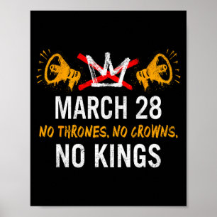 Könige marschieren 28. 2026 Throne Kronen lustige Poster