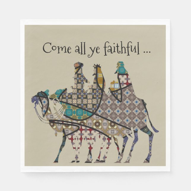 Könige reisen, um das Baby Jesus zu sehen Serviette (Vorderseite)