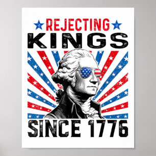 Könige seit 1776 ablehnen Bedrängte USA-Flagge Vin Poster